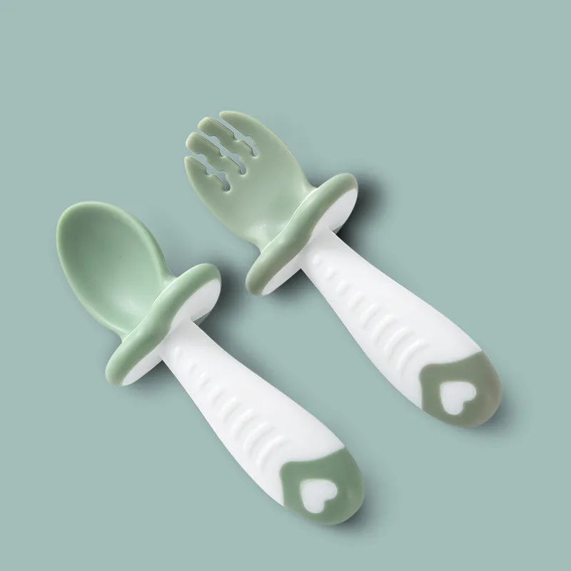 Soft Baby Utensil Set - Silicone Spoon and Fork - Halri