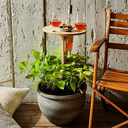 Compact Folding Outdoor Wine Table with Cup Holders - Halri