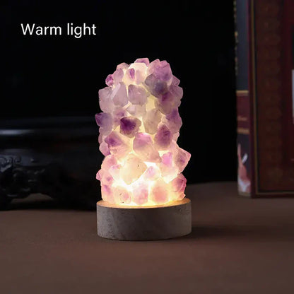 Purple Amethyst Table Lamp - Soothing Home Lighting - Halri