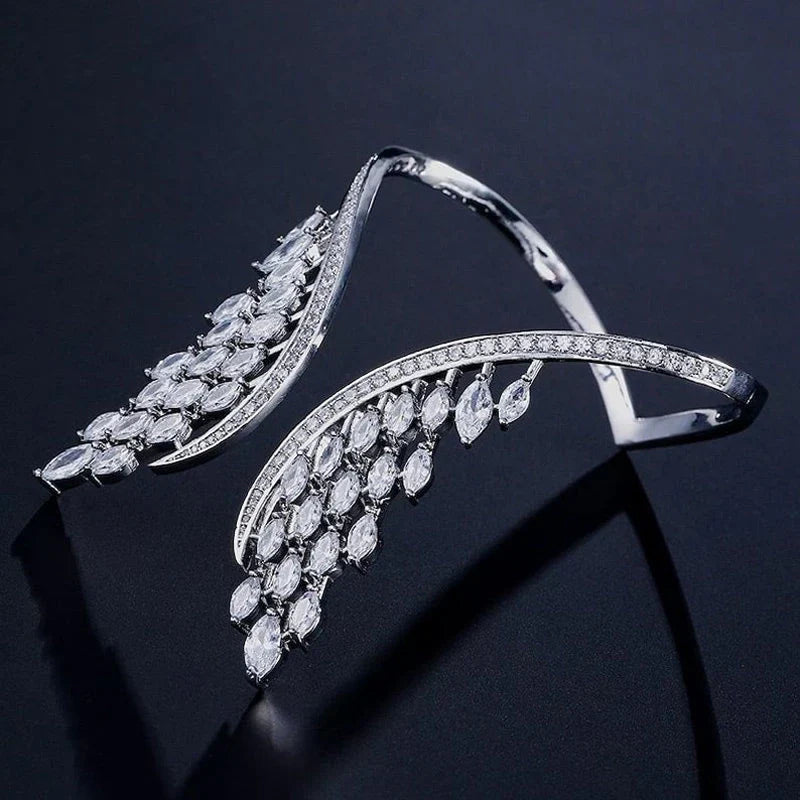 Delicate Wing Shaped Ring and Bangle Set