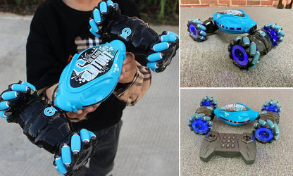 Fun Remote Control Car with LED Lights and Stunt Action