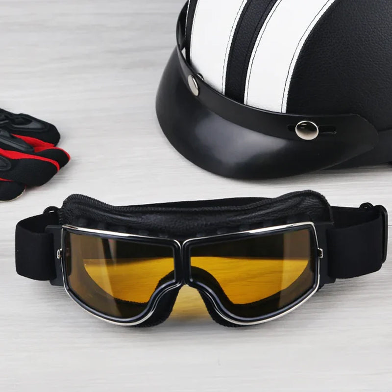 Classic Biker Goggles – Vintage Aviator Sunglasses