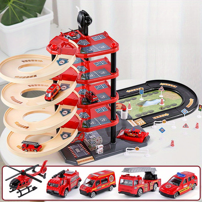 Action Fire Station Playset with Toys and Vehicles