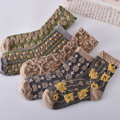 Colorful Women's Flower Pattern Socks (10 Pack)