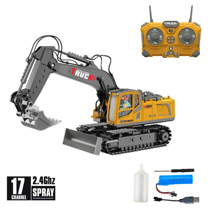 17 Channel Remote Control Fork and Bucket Excavator Construction with Realistic Features Great for Kids and Adults Perfect Christmas Gift