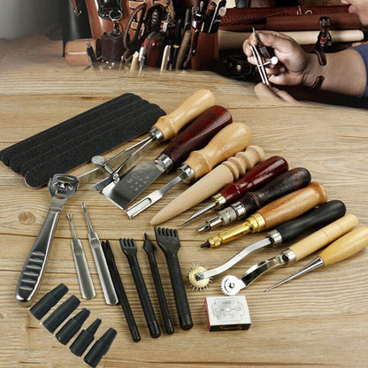 Basic Leather Craft Starter Tool Set - Halri