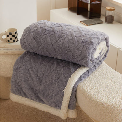 Plush Reversible Fleece Throw Blanket with Soft Texture