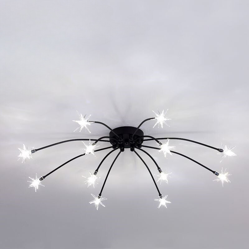 Luxury Chrome Glass Semi Flush Ceiling Light