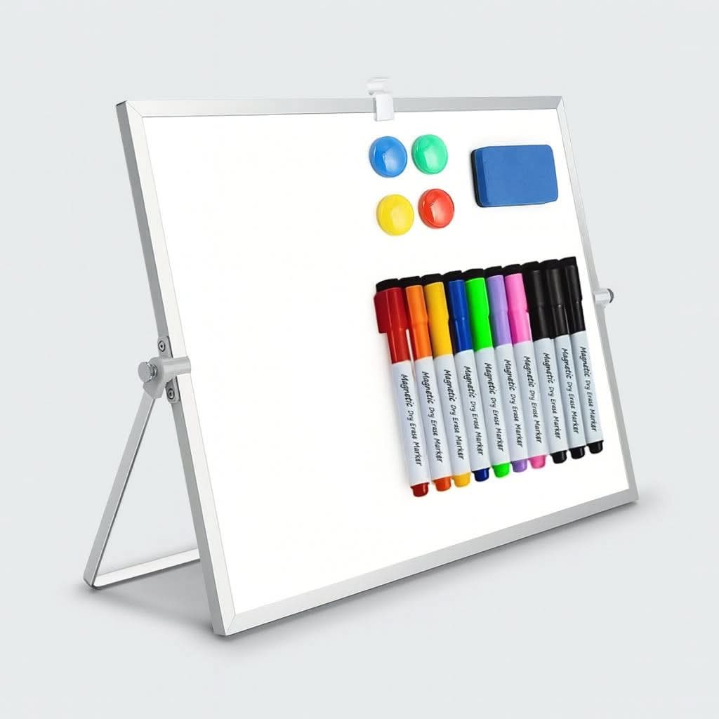 Compact Mobile Whiteboard with Easel and Extras - Halri