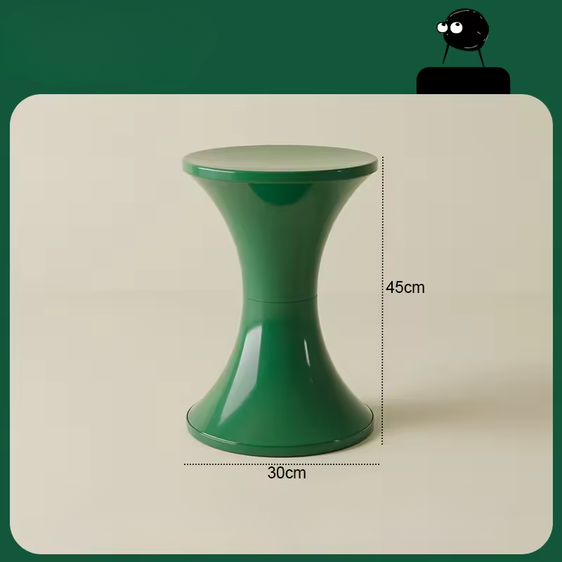 Modern Plastic End Table with Wide Hourglass Shape - Halri