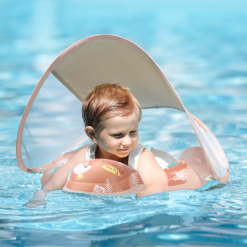 Baby Pool Float with Sunshade - Inflatable Swim Helper - Halri