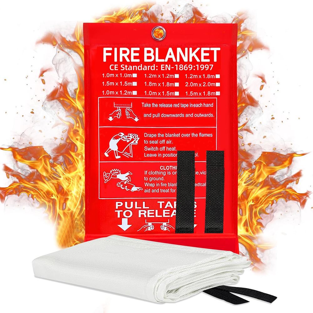 Flame Resistant Blanket 2-Pack Emergency Fire Protection Covers - Halri