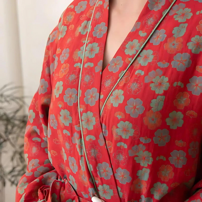 Cozy Plum Blossom Bath Robe for Women - Halri