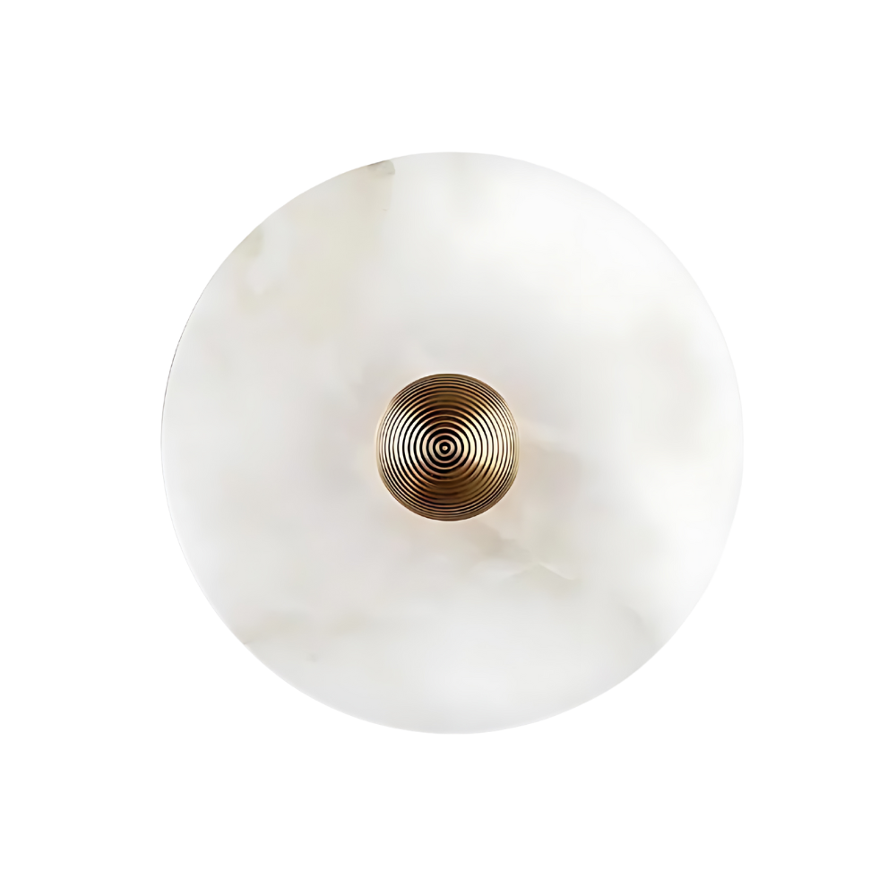 Round White Aluminum Wall Light