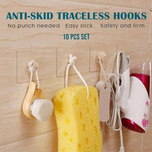 Removable Non-Slip Clear Wall Hooks (20 Pack) - Halri