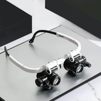 LED Adjustable Magnifier Headband With Swappable Lenses - Halri