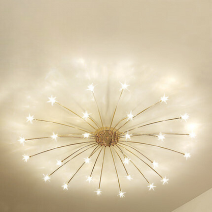 Luxury Chrome Glass Semi Flush Ceiling Light
