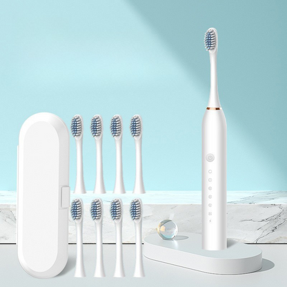 Rechargeable Electric Toothbrush with 5 Settings and 8 Heads
