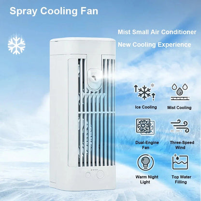 Compact Personal Space Cooler Fan with Mist Feature