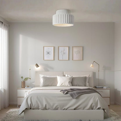 Glarefusion Vintage Cream Style Drum Ceiling Lamp