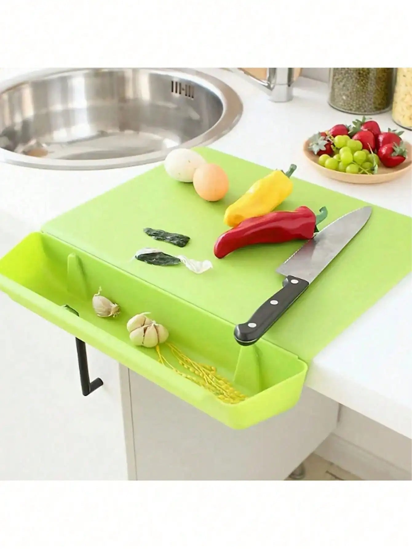 Compact Kitchen Chopping Board with Storage Tray - Halri