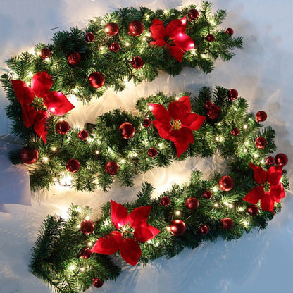 Deluxe LED Outdoor Stair Christmas Garland 9 Feet Long