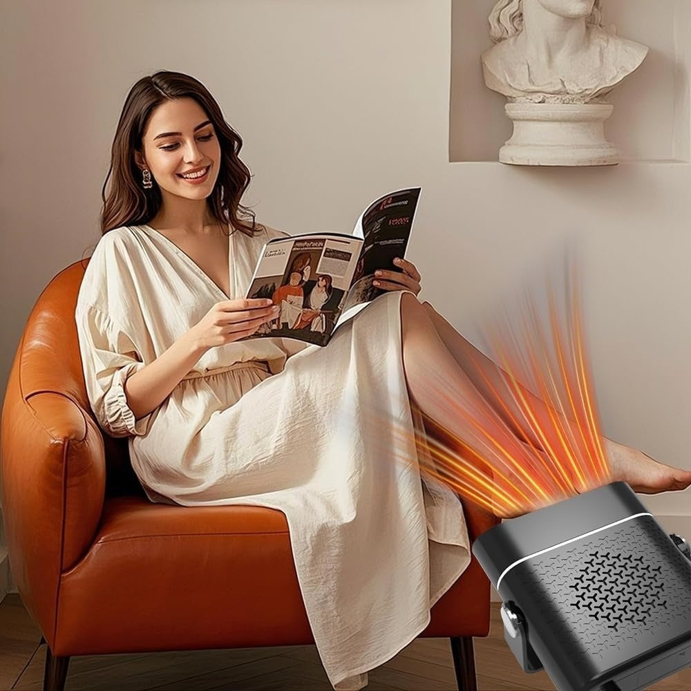 2-in-1 Portable Car Heater With 360° Rotation, Dual Hot & Cool Modes, Fog & Ice Removal