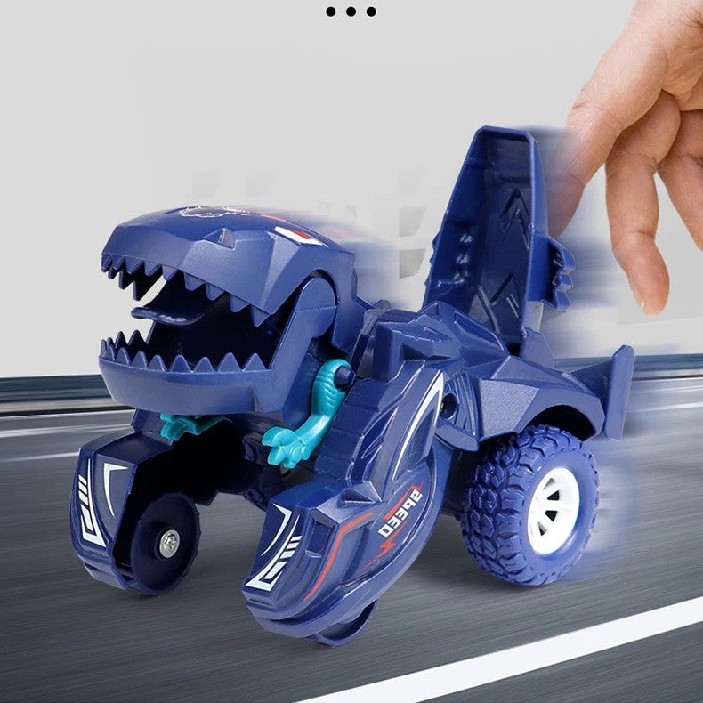 2-in-1 Transforming Dinosaur Car with Auto Morphing, Durable Plastic and Bright Colors, Safe for Ages 1+