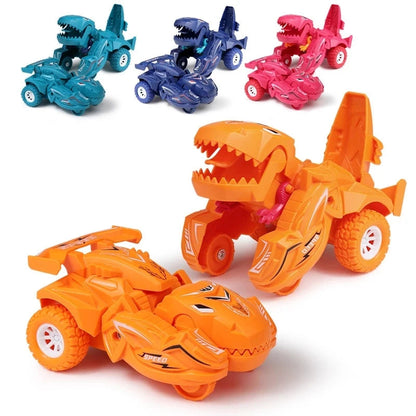 2-in-1 Transforming Dinosaur Car with Auto Morphing, Durable Plastic and Bright Colors, Safe for Ages 1+