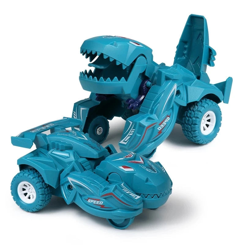 2-in-1 Transforming Dinosaur Car with Auto Morphing, Durable Plastic and Bright Colors, Safe for Ages 1+