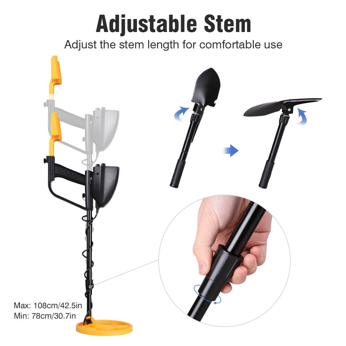 Mega Detector Gold Metal Detector With Shovel + Headphones - Until Times Up