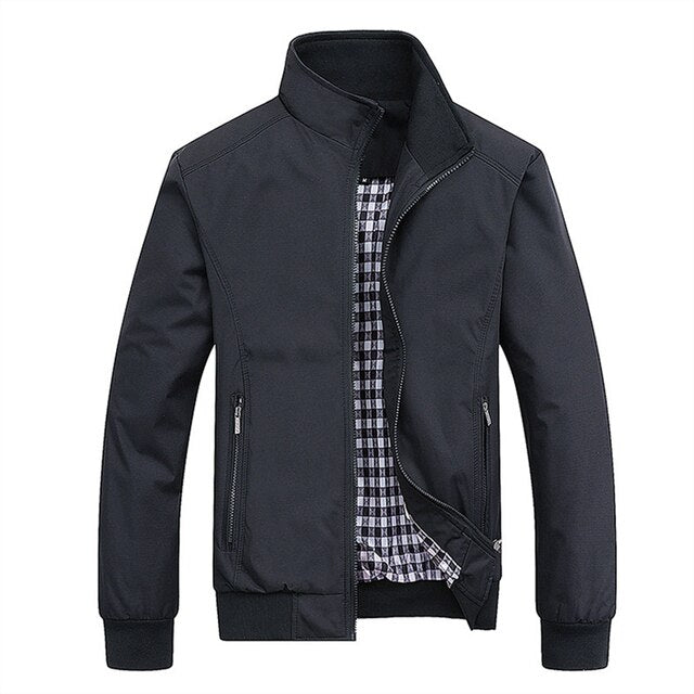 Classic Fit Mens Leather Bomber Jacket - Halri