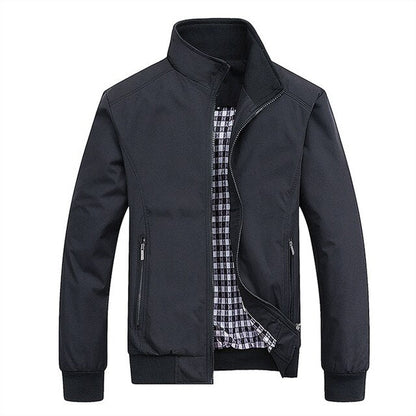 Classic Fit Mens Leather Bomber Jacket - Halri