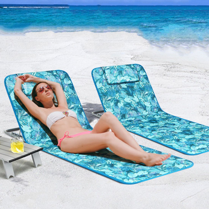 Compact Lightweight Folding Beach Lounge Chair Set - Halri