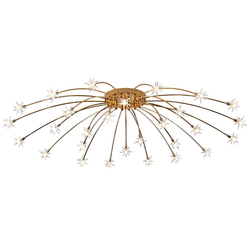 Luxury Chrome Glass Semi Flush Ceiling Light