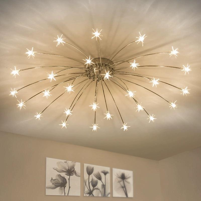 Luxury Chrome Glass Semi Flush Ceiling Light