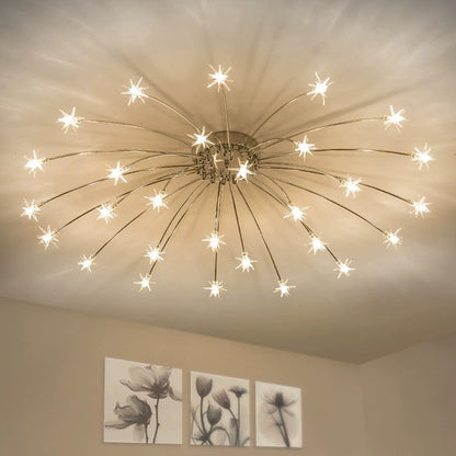 Luxury Chrome Glass Semi Flush Ceiling Light