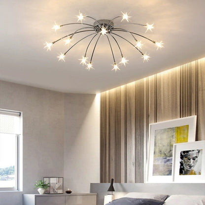 Luxury Chrome Glass Semi Flush Ceiling Light