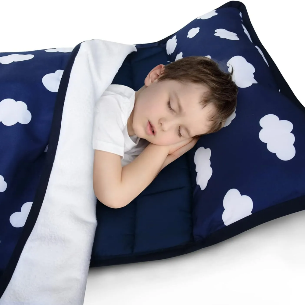 Soft Childrens Portable Nursery Sleep Mat with Pillow