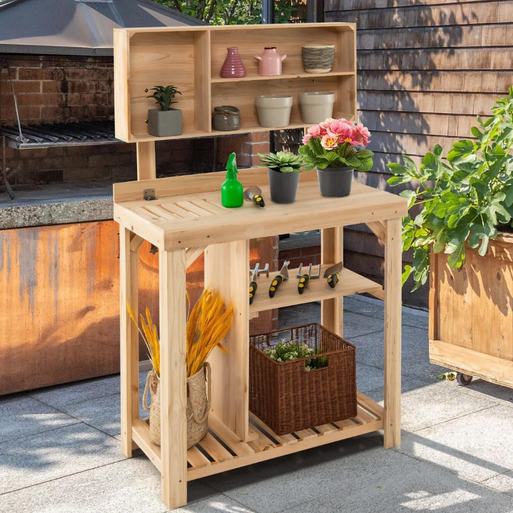 Portable Garden Work Table with Built-in Storage - Halri