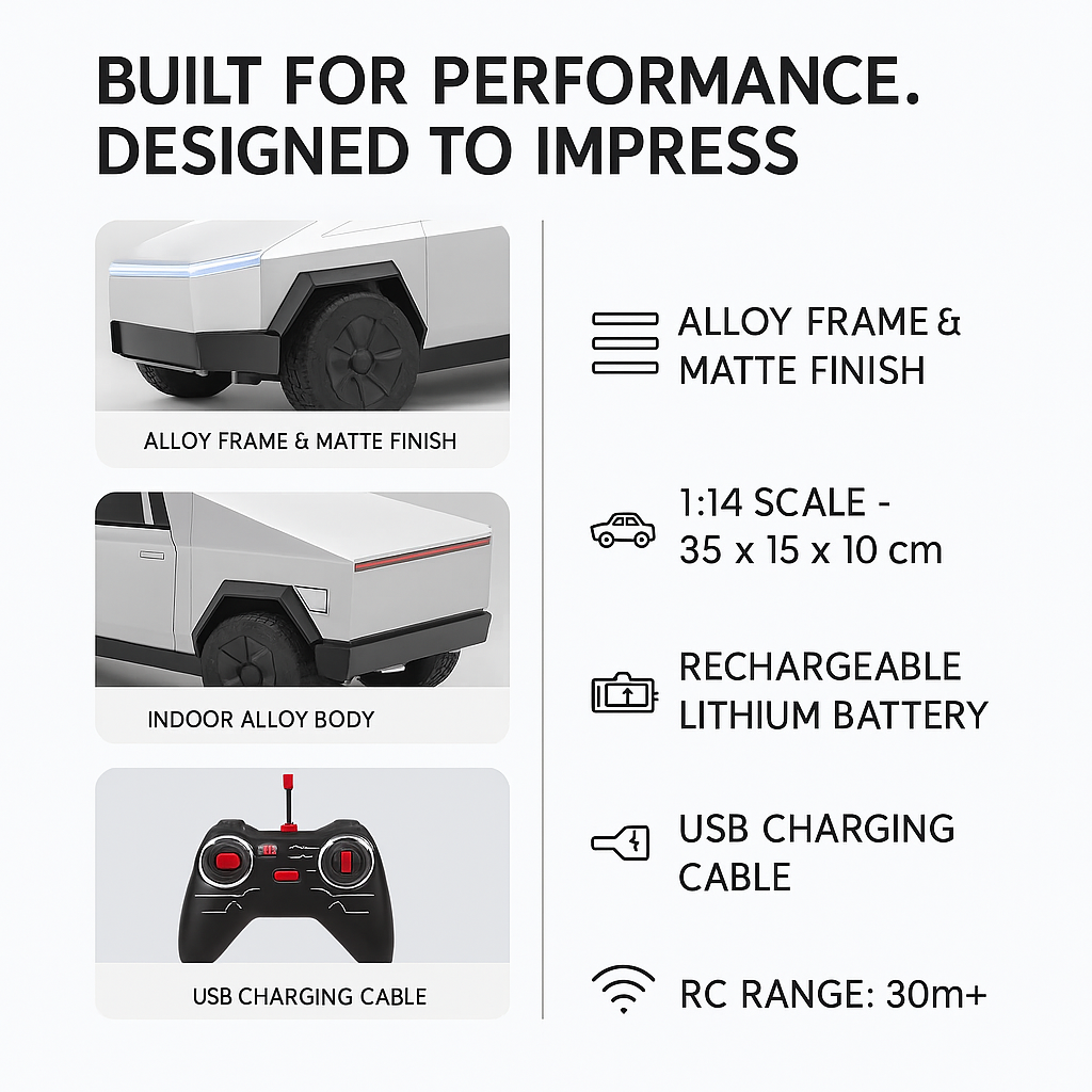 Fast RC Alloy Car Toy - Electric Vehicle Model 1:14 Scale