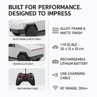 Fast RC Alloy Car Toy - Electric Vehicle Model 1:14 Scale