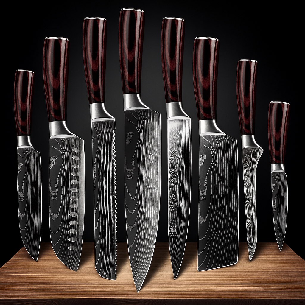 Premium Damascus Steel Kitchen Knives Set - Halri