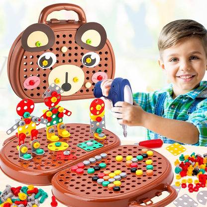 Kids 204 Piece DIY Tool Kit with Toy Drill, Age 3+ - Halri