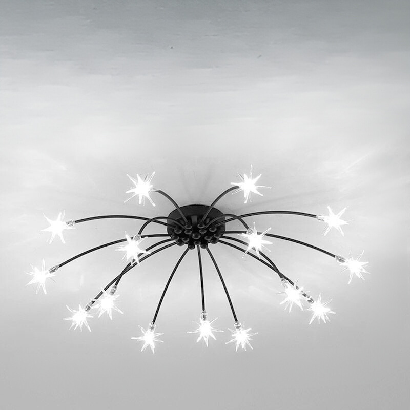 Luxury Chrome Glass Semi Flush Ceiling Light