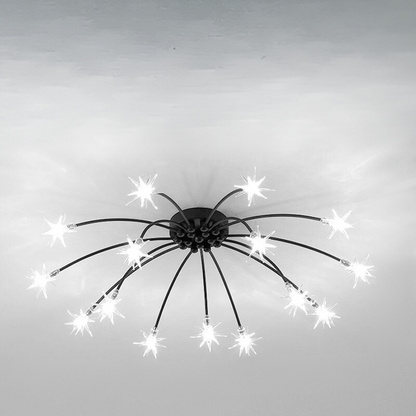 Luxury Chrome Glass Semi Flush Ceiling Light