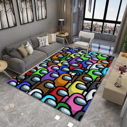 Stylish 3D Pattern Black Synthetic Area Rug