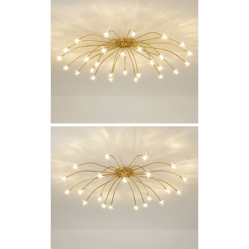 Luxury Chrome Glass Semi Flush Ceiling Light