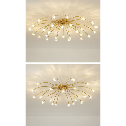 Luxury Chrome Glass Semi Flush Ceiling Light