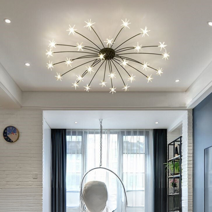 Luxury Chrome Glass Semi Flush Ceiling Light